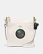 COACH®,WIZARD OF OZ KITT MESSENGER CROSSBODY WITH MOTIF,Pebble Leather,Mini,Gold/Chalk,Front View