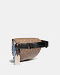 COACH®,BELT BAG WITH SIGNATURE CANVAS DETAIL AND SOUVENIR PINS,Coated Canvas,Pewter/Tan Mist,Angle View