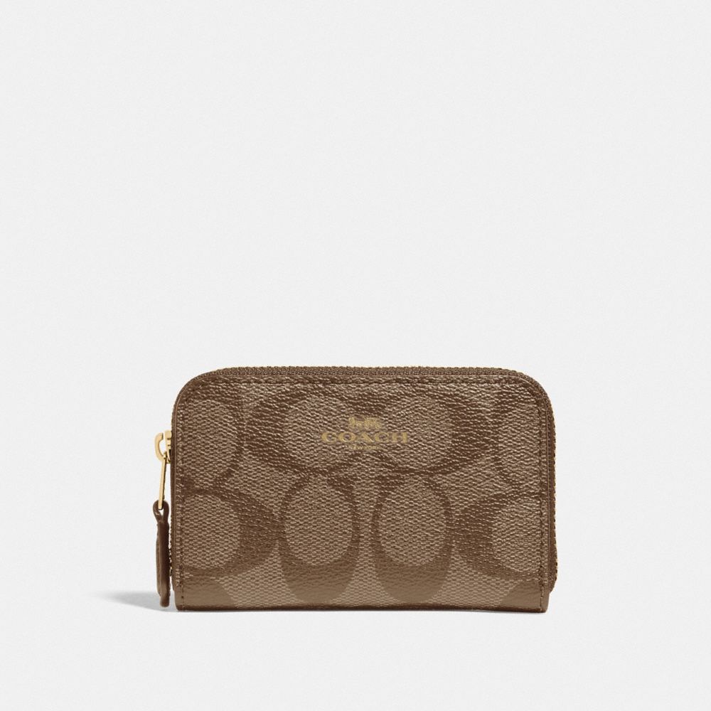 COACH®,Zip Around Coin Case In Signature Canvas,,Front View