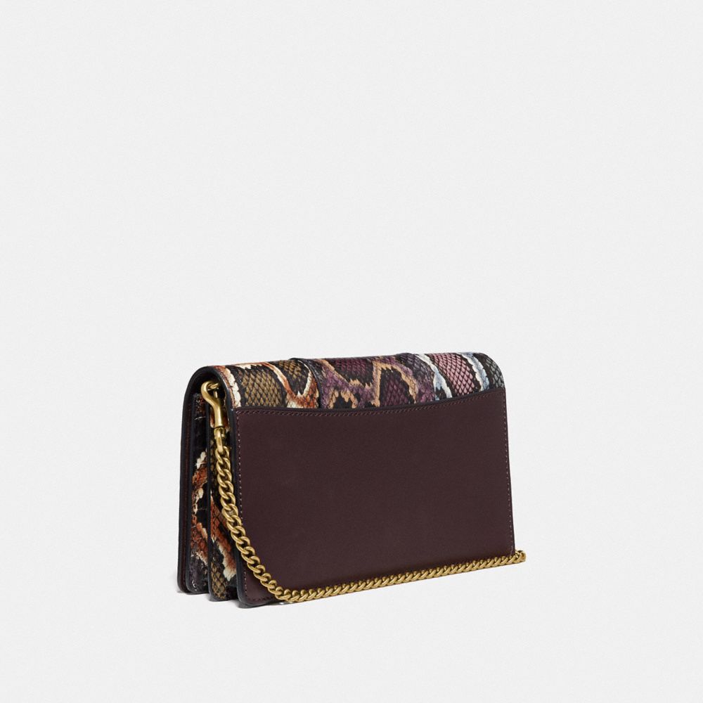 Callie Foldover Chain Clutch In Colorblock Snakeskin