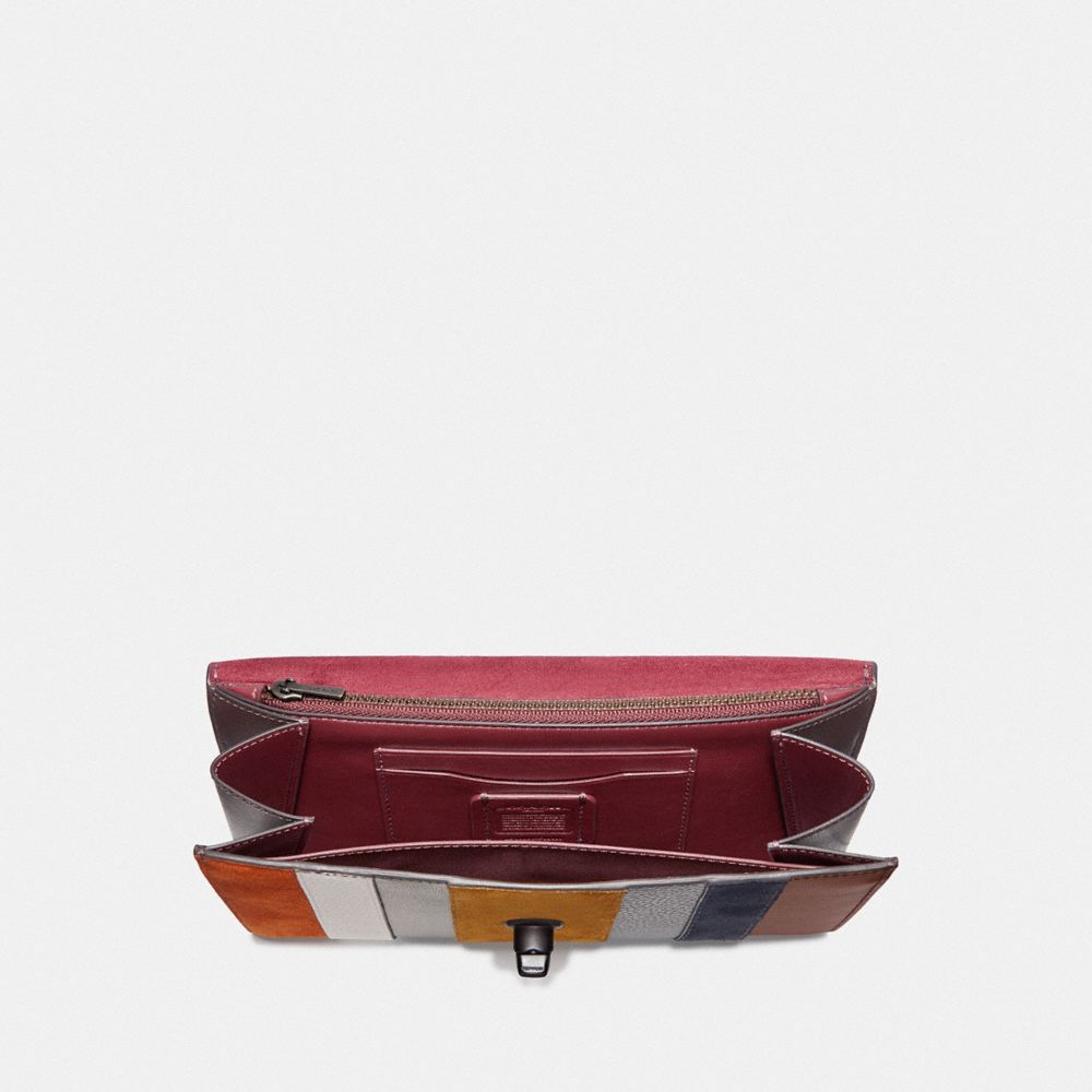 COACH®,Marlow Turnlock Chain Crossbody With Patchwork Stripes,,Inside View,Top View