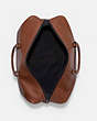 COACH®,TREKKER 52,Pebbled Leather,Travel,Gunmetal/Saddle,Inside View,Top View
