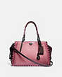 COACH®,DREAMER IN COLORBLOCK WITH WHIPSTITCH,Leather,True Pink Multi/Pewter,Front View