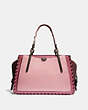 COACH®,DREAMER IN COLORBLOCK WITH WHIPSTITCH,Leather,True Pink Multi/Pewter,Back View