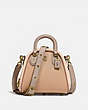 COACH®,MARLEIGH SATCHEL 20 IN COLORBLOCK,Leather,Medium,Brass/Beechwood Multi,Front View