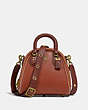 COACH®,MARLEIGH SATCHEL 20 IN COLORBLOCK,Leather,Medium,Brass/1941 Saddle Multi,Front View