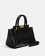 COACH®,TROUPE CARRYALL,Leather,Brass/Black,Angle View