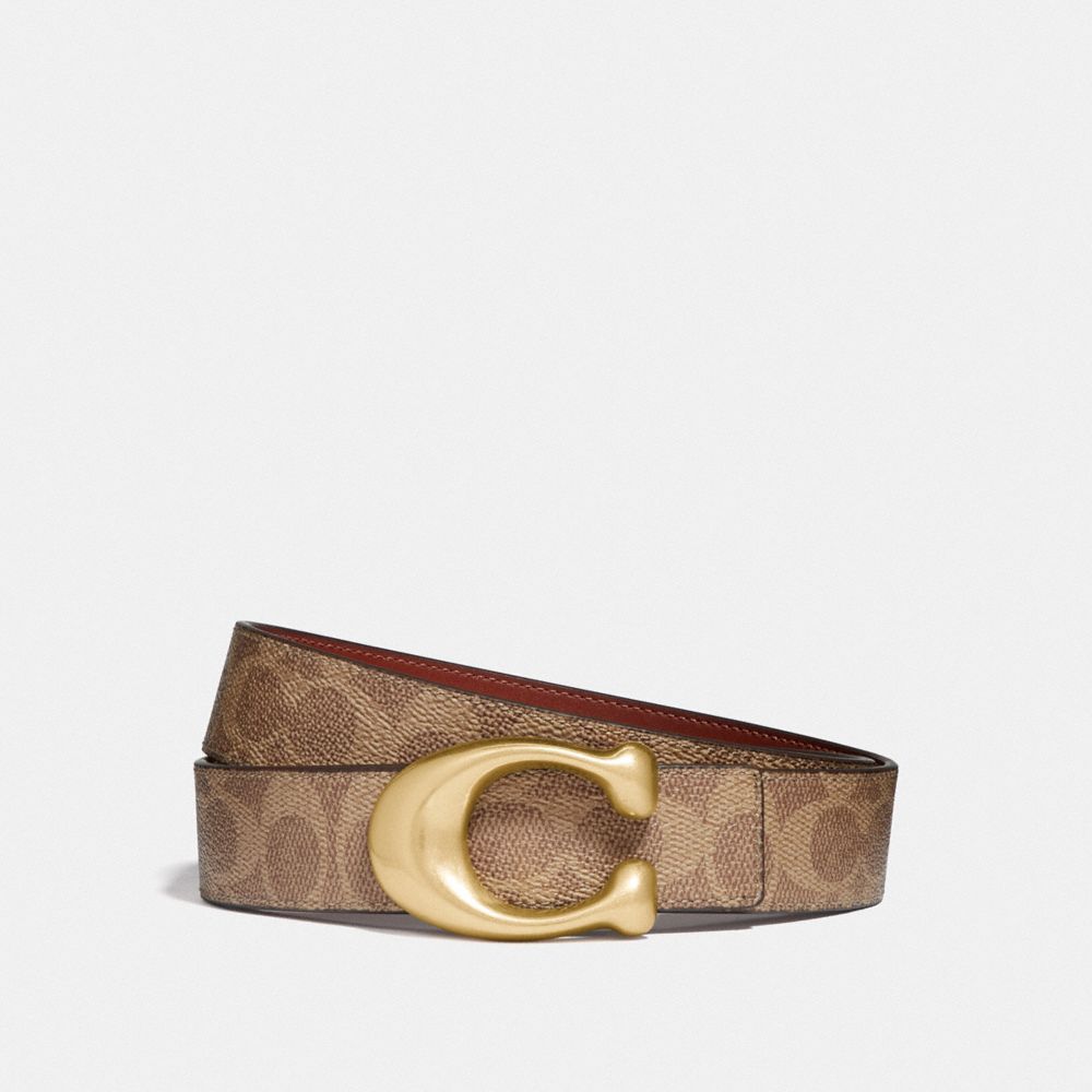 Sculpted Signature Reversible Belt In Signature Canvas