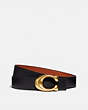 COACH®,C HARDWARE REVERSIBLE BELT, 32MM,Leather,Brass/Black/1941 Saddle,Front View
