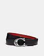 COACH®,C HARDWARE REVERSIBLE BELT, 25MM,Smooth Leather,Nickel/Black 1941 Red,Front View