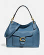 COACH®,TABBY HOBO,Leather,Large,Brass/Lake,Front View
