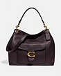 COACH®,TABBY HOBO,Leather,Large,Brass/Oxblood,Front View