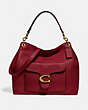 COACH®,TABBY HOBO,Leather,Large,Brass/Deep Red,Front View