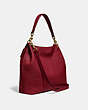 COACH®,TABBY HOBO,Leather,Large,Brass/Deep Red,Angle View