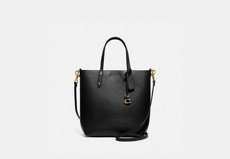 COACH®,CENTRAL SHOPPER TOTE,Leather,Medium,Gold/Black,Front View