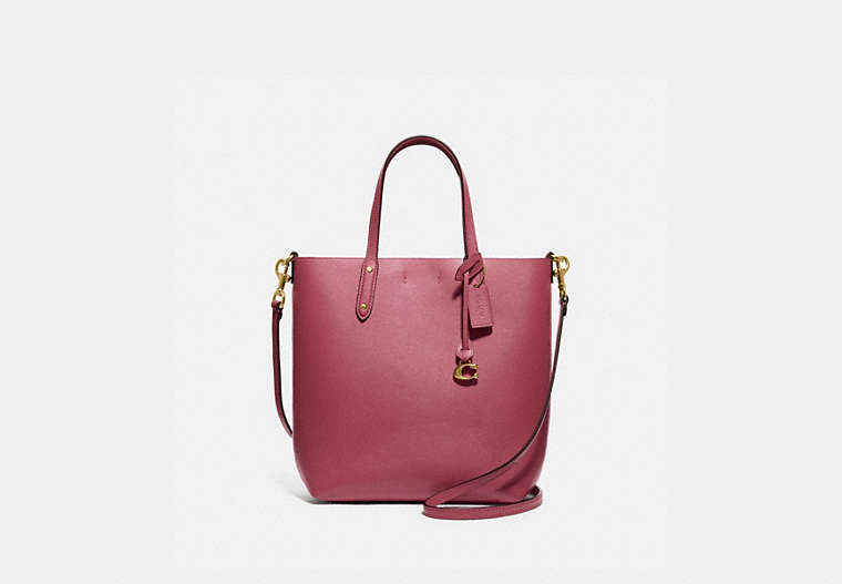 COACH®,CENTRAL SHOPPER TOTE,Leather,Medium,Gold/Dusty Pink,Front View
