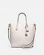 COACH®,CENTRAL SHOPPER TOTE,Leather,Medium,Gold/Chalk,Front View