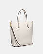 COACH®,CENTRAL SHOPPER TOTE,Leather,Medium,Gold/Chalk,Angle View