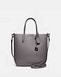 COACH®,CENTRAL SHOPPER TOTE,Leather,Medium,Gunmetal/Heather Grey,Front View