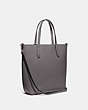 COACH®,CENTRAL SHOPPER TOTE,Leather,Medium,Gunmetal/Heather Grey,Angle View