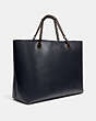 COACH®,SIGNATURE CHAIN CENTRAL TOTE,Leather,X-Large,Pewter/Midnight Navy,Angle View