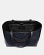 COACH®,SIGNATURE CHAIN CENTRAL TOTE,Leather,X-Large,Pewter/Midnight Navy,Inside View,Top View