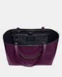 COACH®,SIGNATURE CHAIN CENTRAL TOTE,Leather,X-Large,Pewter/Boysenberry,Inside View,Top View