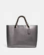 COACH®,SIGNATURE CHAIN CENTRAL TOTE,X-Large,Pewter/Heather Grey,Front View