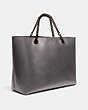 COACH®,SIGNATURE CHAIN CENTRAL TOTE,Leather,X-Large,Pewter/Heather Grey,Angle View