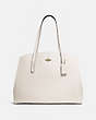 COACH®,CHARLIE CARRYALL 40,Leather,X-Large,Gold/Chalk,Front View