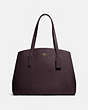 COACH®,CHARLIE CARRYALL 40,Leather,X-Large,Gold/Oxblood,Front View