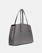 COACH®,CHARLIE CARRYALL 40,Leather,X-Large,Gunmetal/Heather Grey,Angle View