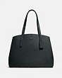 COACH®,CHARLIE CARRYALL 40,Leather,X-Large,Gunmetal/Pine Green,Front View