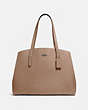COACH®,CHARLIE CARRYALL 40,Leather,X-Large,Light Antique Nickel/Taupe,Front View