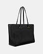 COACH®,FOLIO TOTE,Leather,X-Large,Gold/Black,Angle View