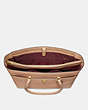COACH®,FOLIO TOTE,Leather,X-Large,Gold/Beechwood,Inside View,Top View