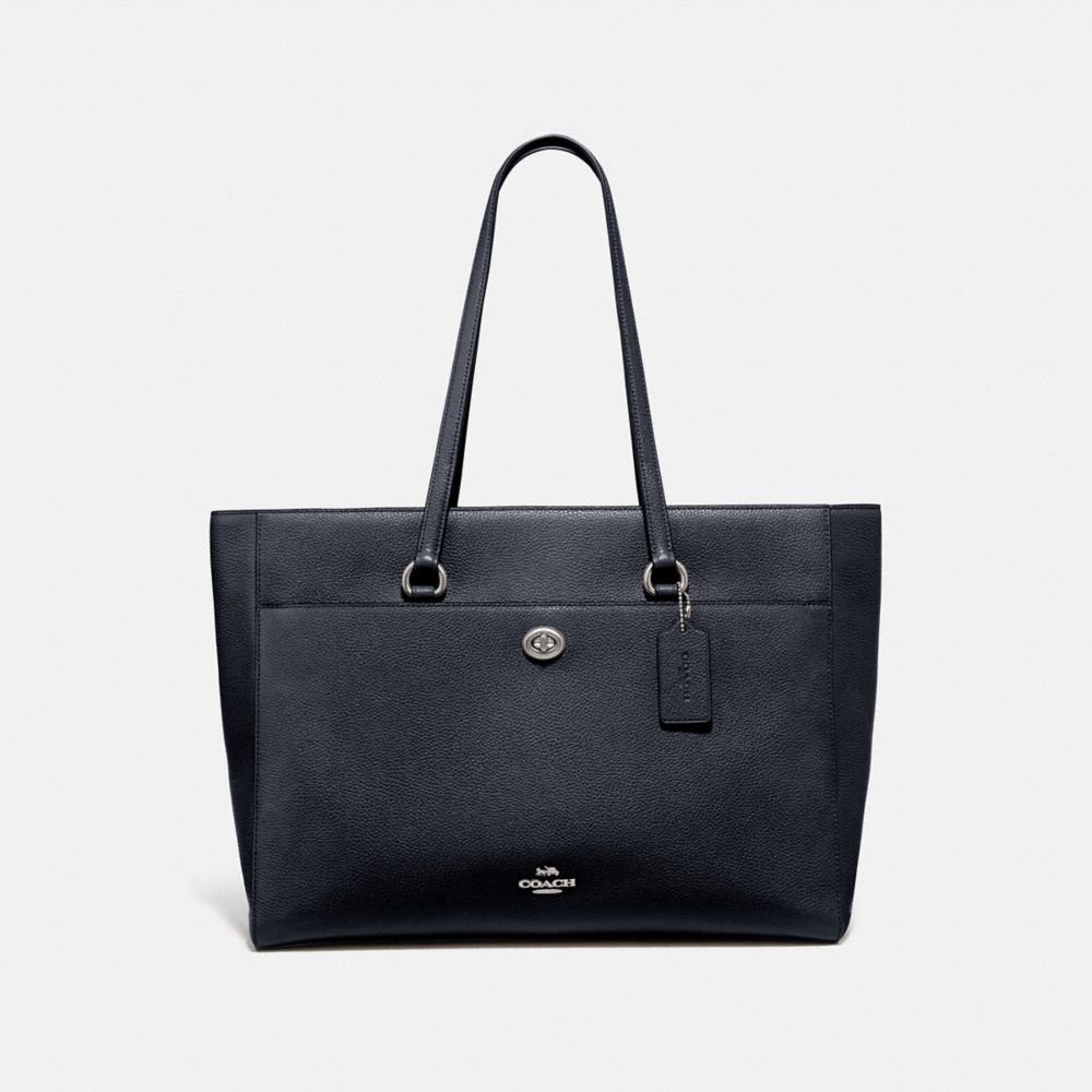 Coach black grained tote bag hot sale