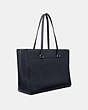 COACH®,FOLIO TOTE,Leather,X-Large,Silver/Midnight Navy,Angle View