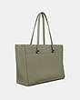 COACH®,FOLIO TOTE,Leather,X-Large,Pewter/Light Fern,Angle View