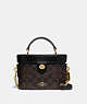 COACH®,KAY CROSSBODY IN SIGNATURE CANVAS,Leather,Medium,Gold/Brown Black,Front View