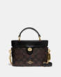 COACH®,KAY CROSSBODY IN SIGNATURE CANVAS,Leather,Medium,Gold/Brown Black,Front View