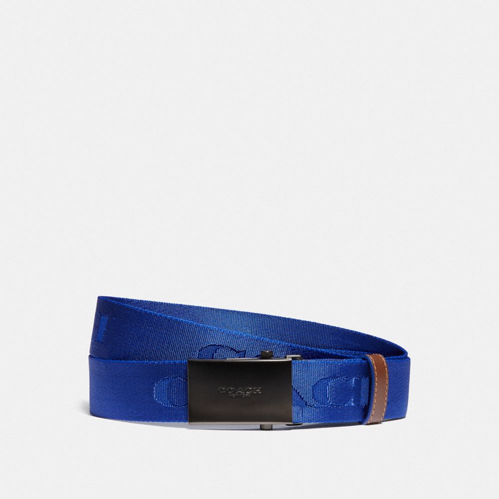 Plaque Buckle Belt With Coach Print, 35 Mm image number 0