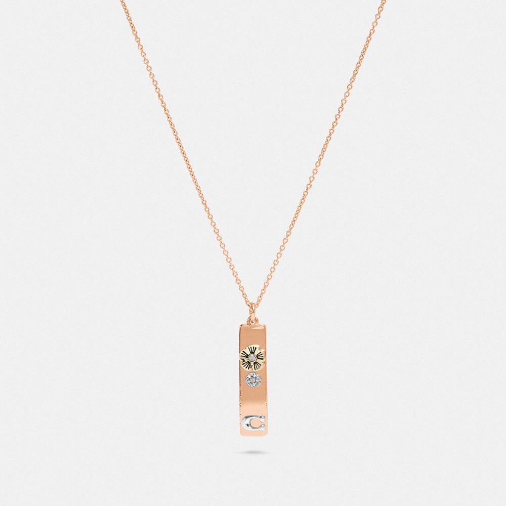 Tea Rose Drop Bar Necklace