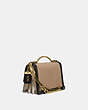 COACH®,RILEY TOP HANDLE 22 IN COLORBLOCK,Glovetan Leather,Small,Brass/Stone Multi,Angle View