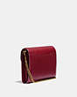 COACH®,TABBY CHAIN CLUTCH,Smooth Leather/Pebble Leather,Brass/Deep Red,Angle View
