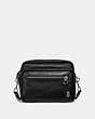 COACH®,BEAT BAG 26 WITH COACH PATCH,Leather,Medium,Light Antique Nickel/Black,Front View