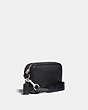 COACH®,ACADEMY CROSSBODY WITH COACH PATCH,Leather,Small,Light Antique Nickel/Black,Angle View
