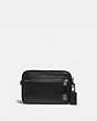 COACH®,METROPOLITAN SOFT BELT BAG WITH COACH PATCH,Leather,Mini,Light Antique Nickel/Black,Front View