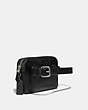 COACH®,METROPOLITAN SOFT BELT BAG WITH COACH PATCH,Leather,Mini,Light Antique Nickel/Black,Angle View