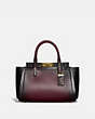 COACH®,TROUPE CARRYALL WITH CROCODILE DETAIL,Leather,Large,Brass/Vintage Mauve Multi,Front View